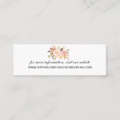 Trendy Roze Bloemen Bourgogne Website Trouwen Mini Visitekaartje (Voorkant)
