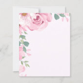 Trendy Roze Bloemen Huwelijk Save the Date (Achterkant)