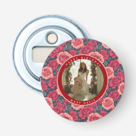 Trendy Roze Bloemenfeest Button Flesopener
