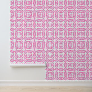 Trendy Roze Blush Bloem Naadloos Patroon Behang