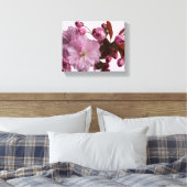 Trendy roze blush kersenbloesem bloemen modern canvas afdruk (Insitu (Slaapkamer))