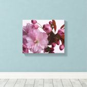 Trendy roze blush kersenbloesem bloemen modern canvas afdruk (Insitu (Houten vloer))