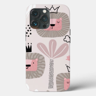 Trendy Roze Boho Lion Modern Stoer Hoesje