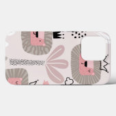 Trendy Roze Boho Lion Modern Stoer Hoesje (Achterkant (horizontaal))