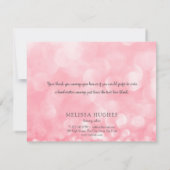 Trendy roze bokeh zakelijke bedankkaart (Achterkant)