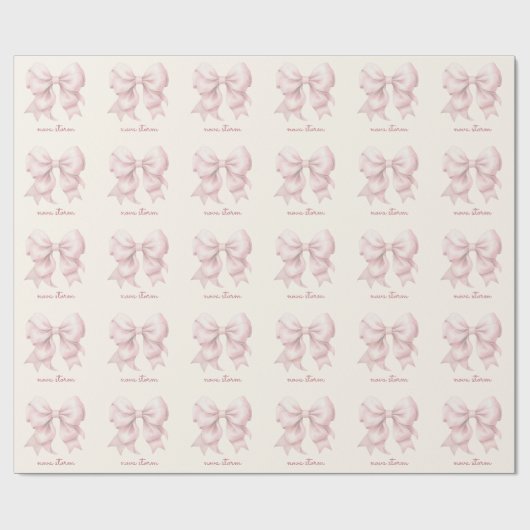 Trendy roze boog gepersonaliseerd met naam monogra cadeaupapier (Vlak)