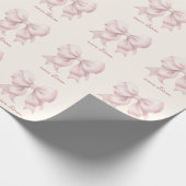 Trendy roze boog gepersonaliseerd met naam monogra cadeaupapier (Hoek)