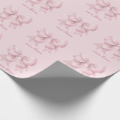 Trendy roze boog gepersonaliseerd met naam monogra cadeaupapier (Hoek)