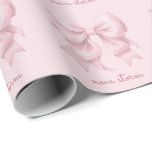 Trendy roze boog gepersonaliseerd met naam monogra cadeaupapier<br><div class="desc">Verhoog uw cadeau-geven met onze trendy roze strik gepersonaliseerd met naam Monogram Wrapping Paper, een perfecte mix van chique en persoonlijke stijl. Dit inpakpapier is voorzien van een preppy roze coquette boog ontwerp dat een vleugje elegantie en vrouwelijkheid toevoegt aan elk geschenk. Ideaal voor degenen die houden van de trendy...</div>