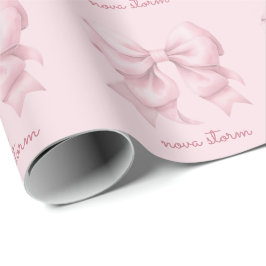 Trendy roze boog gepersonaliseerd met naam monogra cadeaupapier