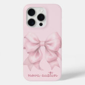 Trendy roze boog gepersonaliseerd met naam monogra Case-Mate iPhone case (Achterkant)