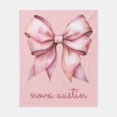 Trendy roze boog gepersonaliseerd met naam monogra fleece deken (Voorkant)