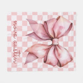 Trendy roze boog gepersonaliseerd met naam monogra fleece deken (Voorkant (Horizontaal))