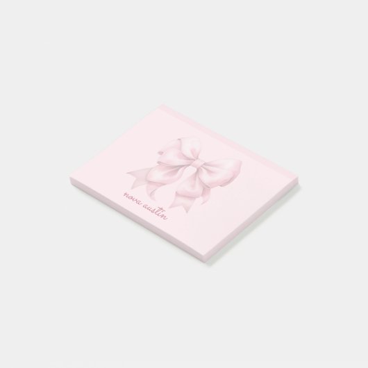 Trendy roze boog gepersonaliseerd met naam monogra post-it® notes (Schuin)