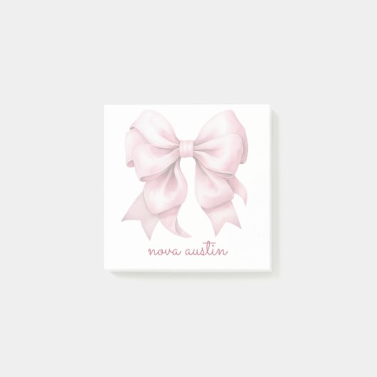 Trendy roze boog gepersonaliseerd met naam monogra post-it® notes (Voorkant)