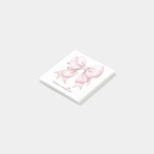 Trendy roze boog gepersonaliseerd met naam monogra post-it® notes (Schuin)