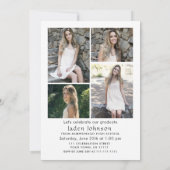 Trendy Roze Bow Coquette 5 FOTO Afstudeerfeest Kaart (Achterkant)