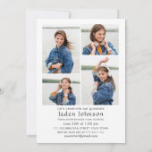 Trendy Roze Bow Ribbon 2 FOTO Afstudeerfeest Kaart (Achterkant)