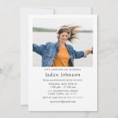 Trendy Roze Bow Ribbon 2 FOTO Afstudeerfeest Kaart (Achterkant)