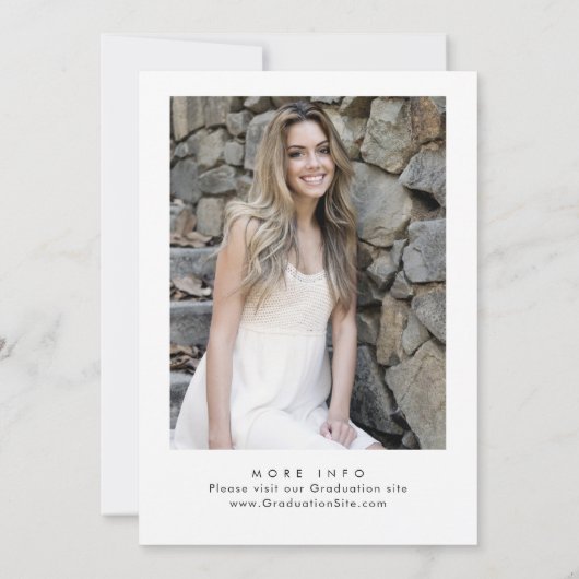 Trendy Roze Bow Ribbon FOTO Afstudeerfeest Kaart (Achterkant)