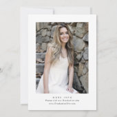 Trendy Roze Bow Ribbon FOTO Afstudeerfeest Kaart (Achterkant)