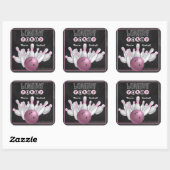 Trendy roze bowling party uitnodigen Sticker (Vel)