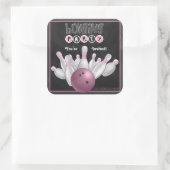 Trendy roze bowling party uitnodigen Sticker (Tas)