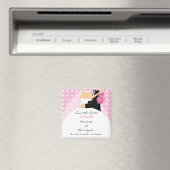 Trendy roze bruid & bruidegom Save The Date Magnet (Insitu (Vaatwasser))
