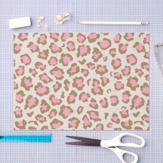 Trendy roze bruine luipaardvlekken Boho decoupage Tissuepapier (Craft)