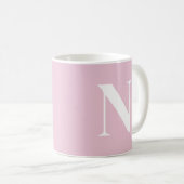 Trendy Roze C52 & Witte Initiële Monogram Custom Koffiemok (Voorkant rechts)
