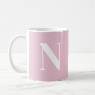 Trendy Roze C52 & Witte Initiële Monogram Custom Koffiemok