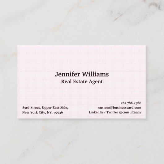 Trendy Roze Check Pattern Modern Professional Visitekaartje (Voorkant)