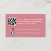 Trendy Roze Chevron Zigzag Monogram Schoonheidssal Visitekaartje (Achterkant)