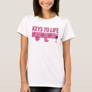 Trendy Roze COFFIE DAN WIJN Creatieve Print T-shirt