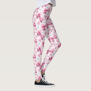 Trendy roze coquette strik met schattig meisjesach leggings