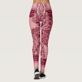 Trendy Roze Cranberry AI kunst Leggings (Achterkant)