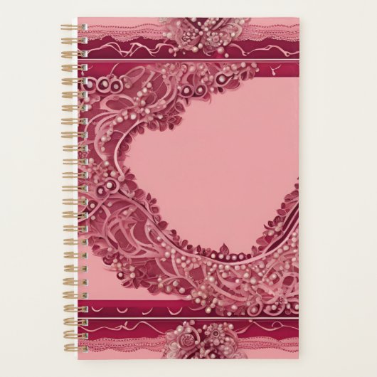 Trendy Roze Cranberry AI kunst Planner (Voorkant)