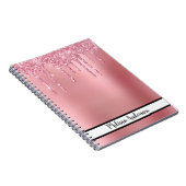 Trendy Roze Dripping Glitter Notitieboek (Rechterzijde)