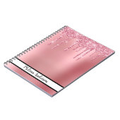 Trendy Roze Dripping Glitter Notitieboek (Linkerzijde)