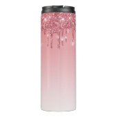 Trendy Roze Dripping Glitter Thermosbeker (Achterkant)