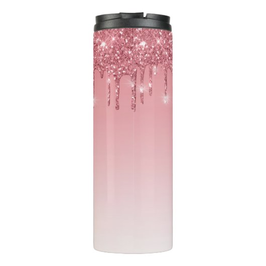 Trendy Roze Dripping Glitter Thermosbeker (Achterkant)