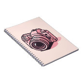 Trendy Roze DSLR Camera Fotografie Gepersonaliseer Notitieboek (Rechterzijde)