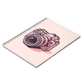 Trendy Roze DSLR Camera Fotografie Gepersonaliseer Notitieboek (Linkerzijde)