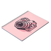 Trendy Roze DSLR Camera Fotografie Gepersonaliseer Notitieboek (Linkerzijde)