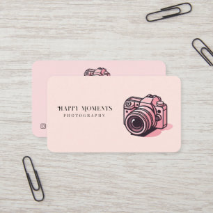 Trendy Roze DSLR Camera Fotografie Gepersonaliseer Visitekaartje