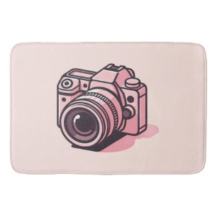 Trendy Roze DSLR Camerafotografie Gepersonaliseerd Badmat