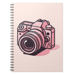 Trendy Roze DSLR Camerafotografie Gepersonaliseerd Notitieboek