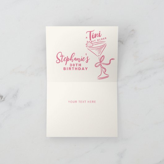 Trendy roze een klein beetje ouder 30e verjaardag bedankkaart (Binnen)