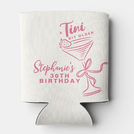 Trendy roze een klein beetje ouder 30e verjaardag blikjeskoeler (Achterkant)