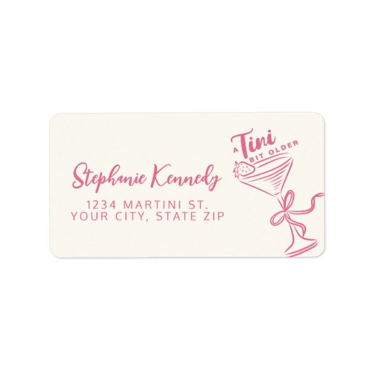 Trendy roze een klein beetje ouder 30e verjaardag etiket (Voorkant)